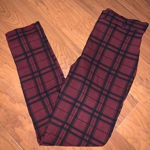 Forever 21 Cropped Plaid Skinny Trousers